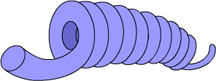 The figure shows a cylinder, which is formed by spirally stranded fiber. The cylinder is hollow inside.